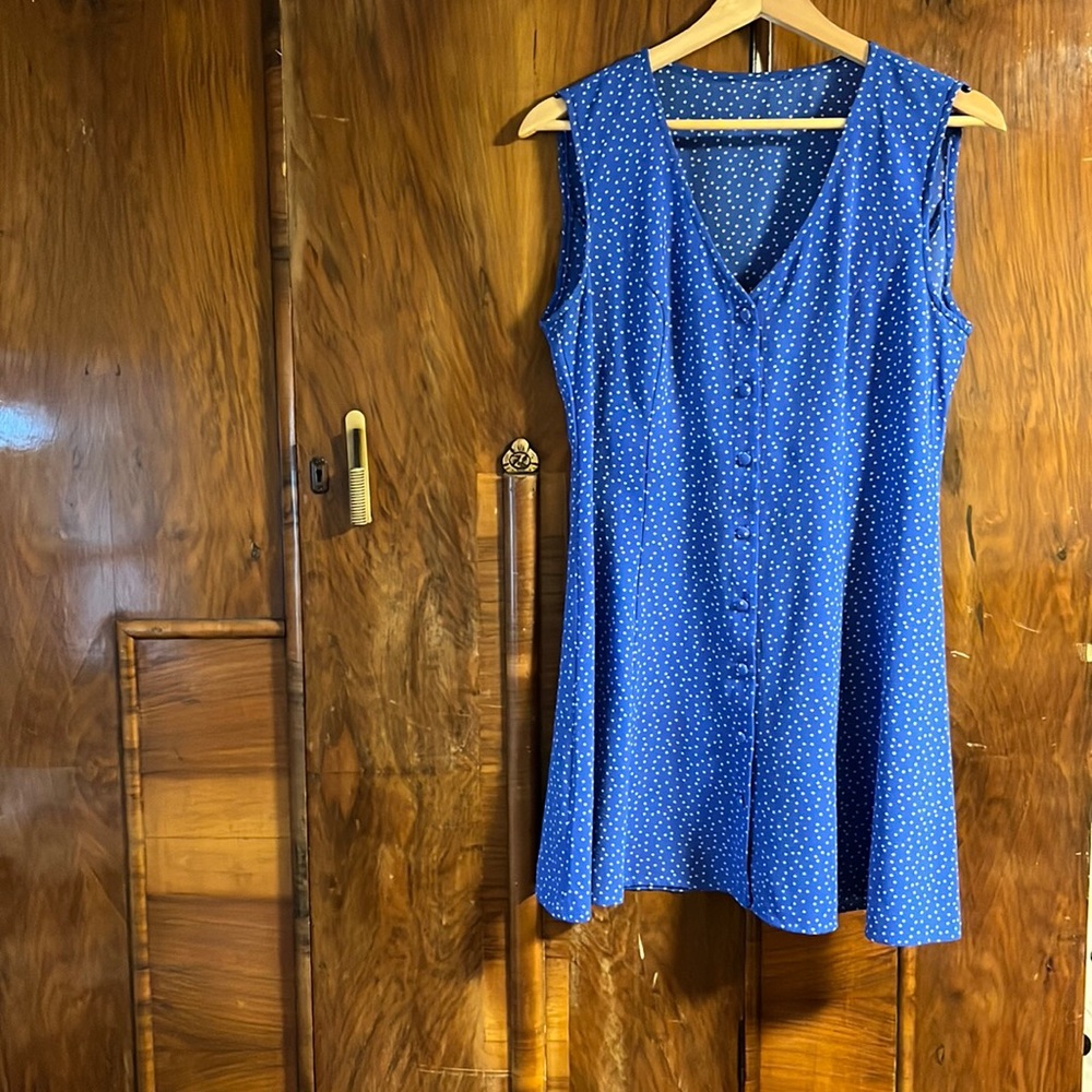 Vintage Blue polka dot mini dress